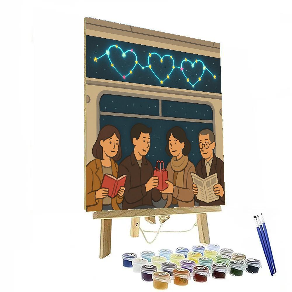 Subway Constellation Valentines Day Commute paint by color