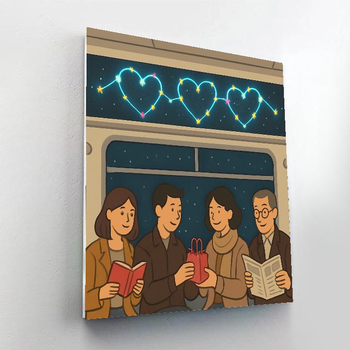 Subway Constellation Valentines Day Commute paint by color