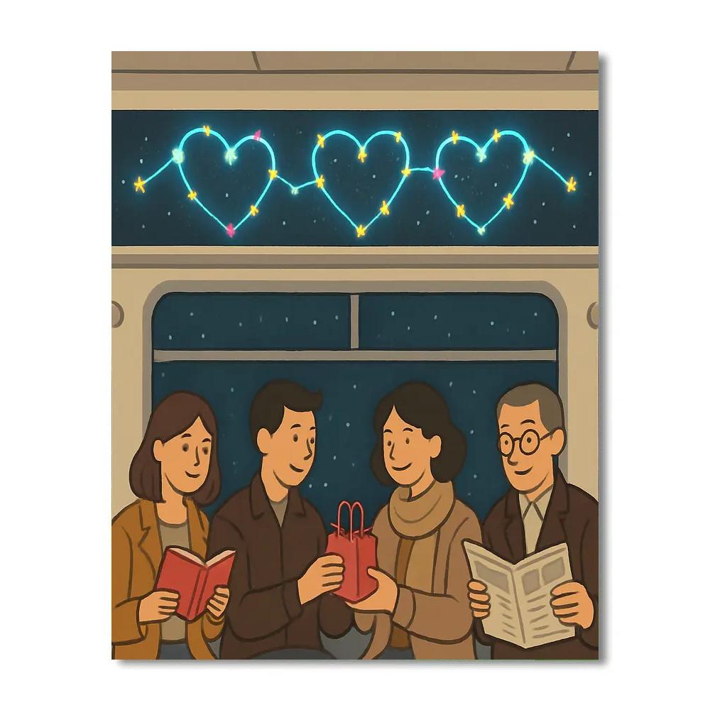 Subway Constellation Valentines Day Commute paint by color