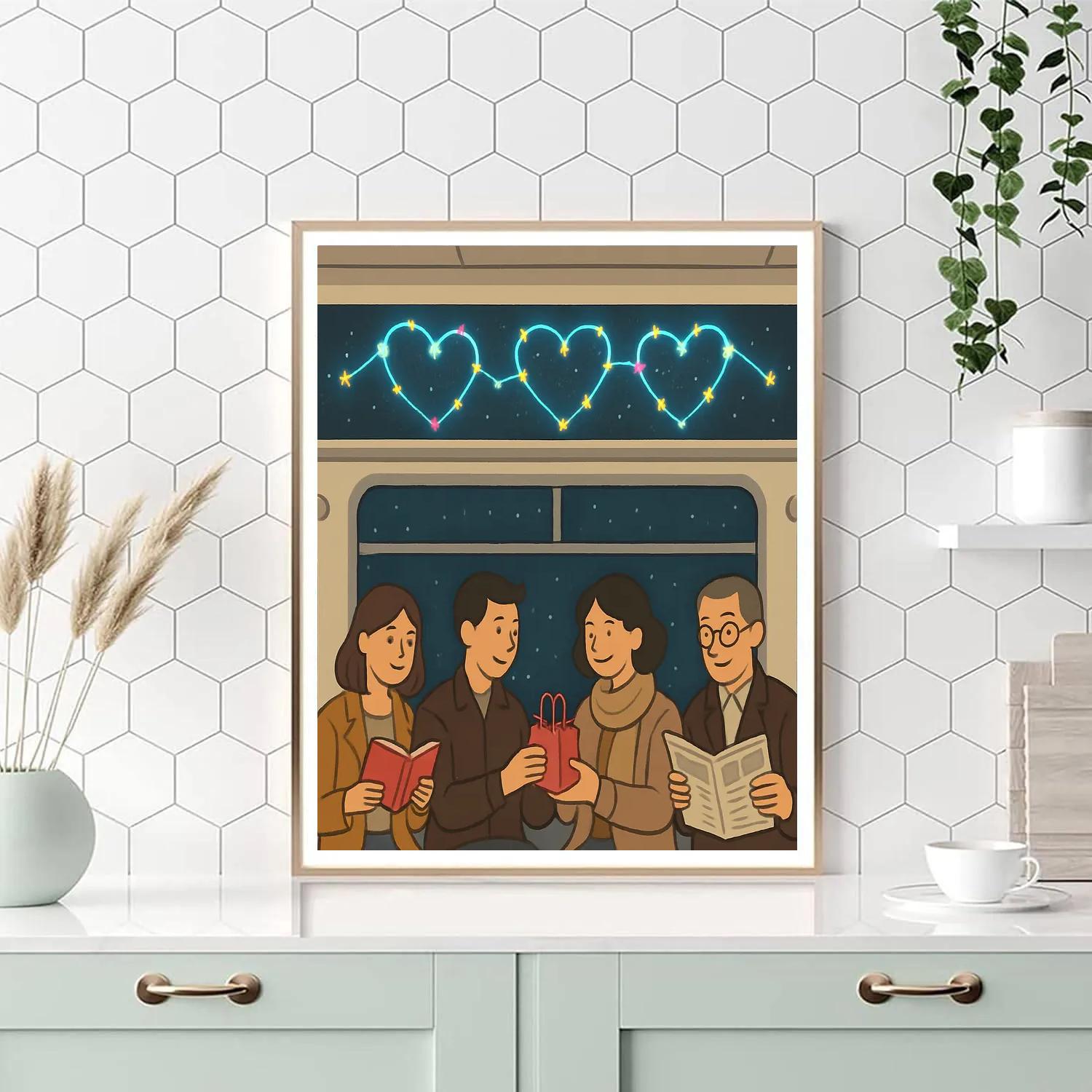 Subway Constellation Valentines Day Commute paint by color