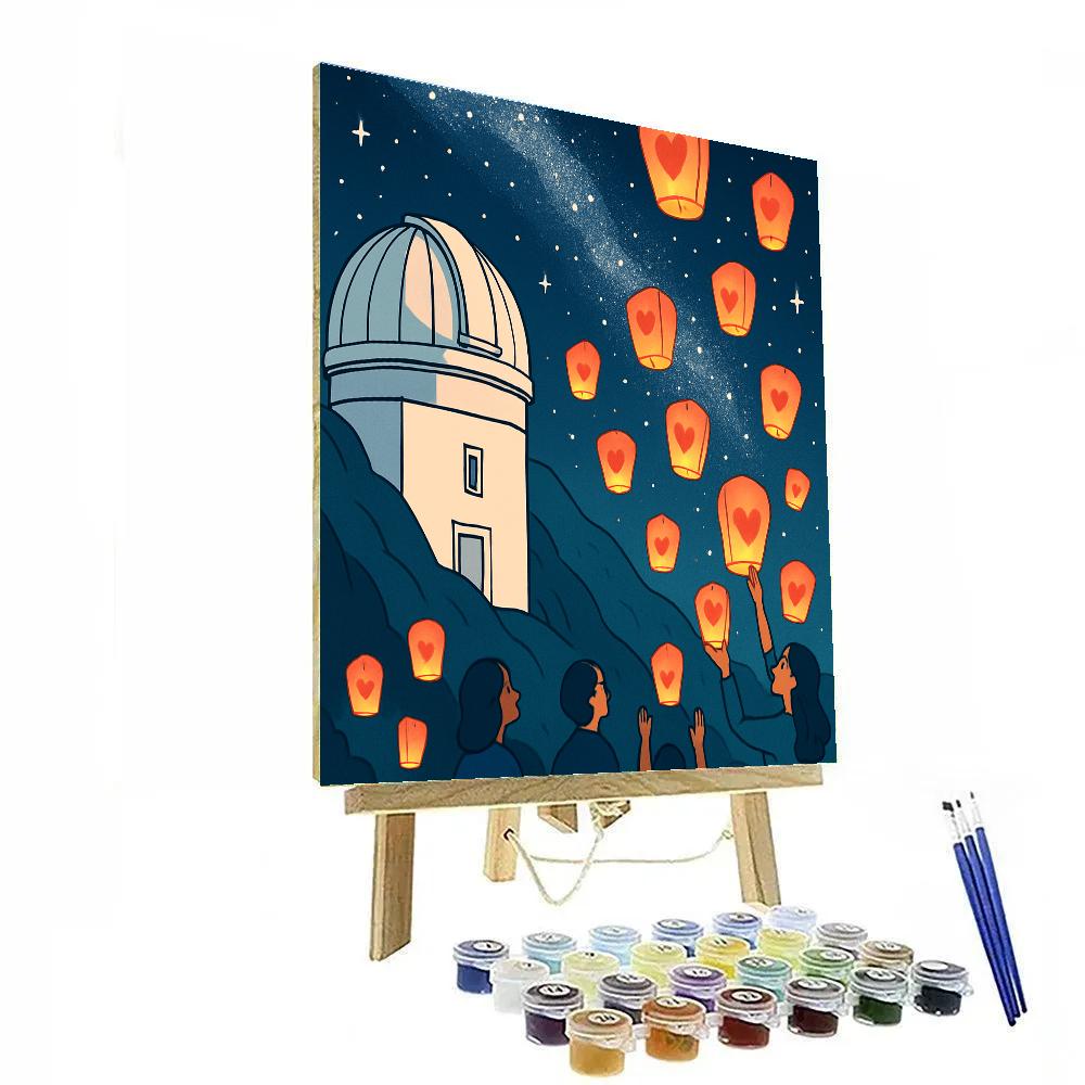 Sky Lantern Observatory Valentines Day Wish paint by number