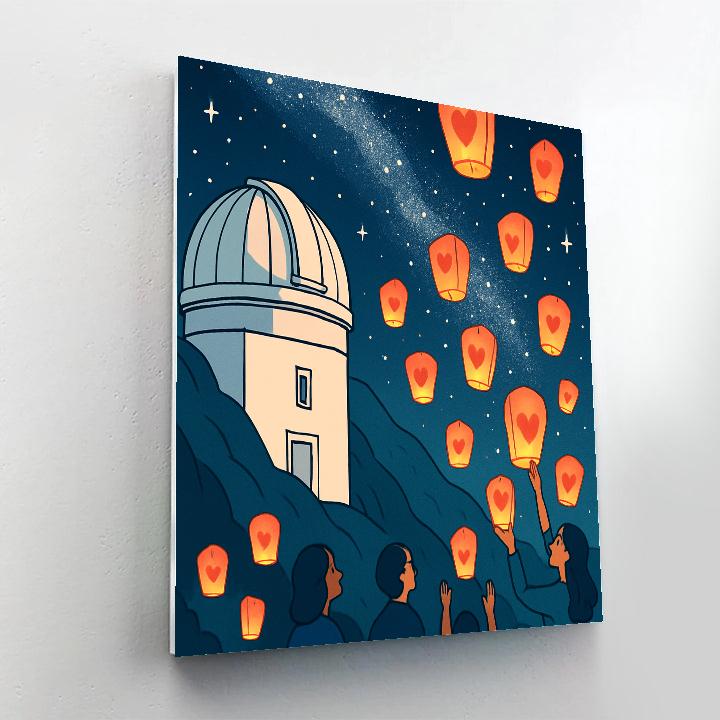Sky Lantern Observatory Valentines Day Wish paint by number