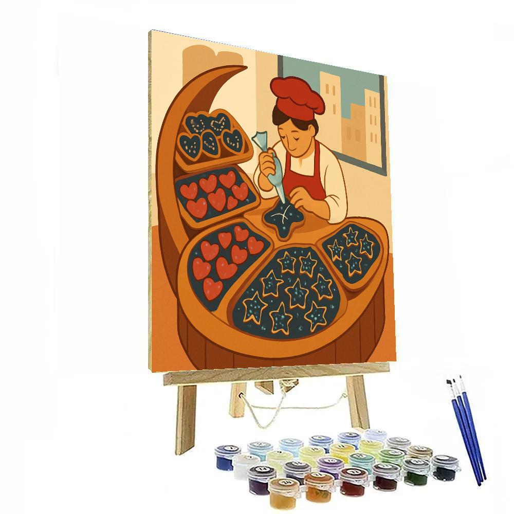 Astro Bakery Valentines Day Constellation Cookies Painting by numbers kit