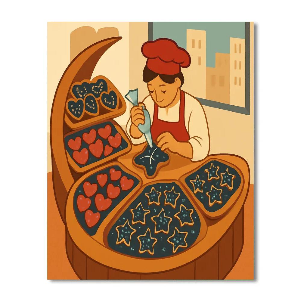 Astro Bakery Valentines Day Constellation Cookies Painting by numbers kit