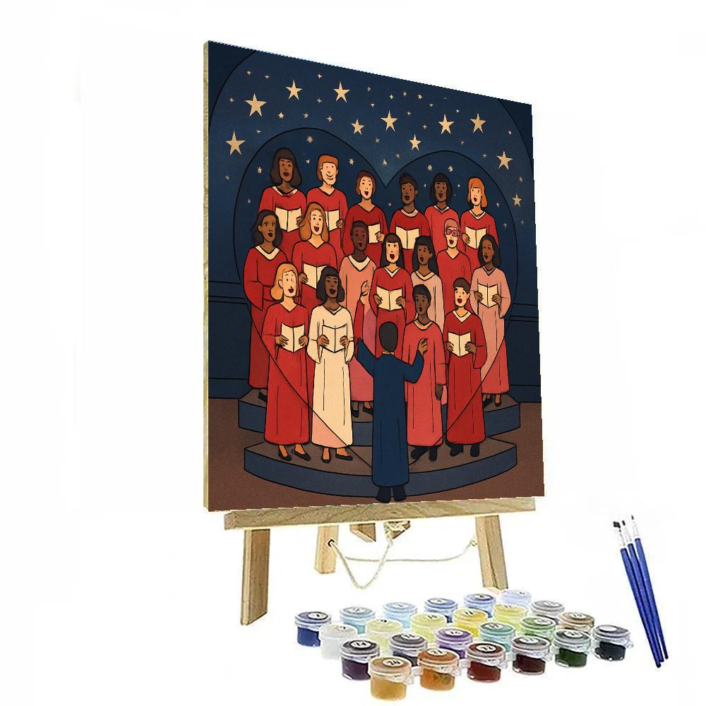 Valentines Day Star Choir Rehearsal Painting by numbers kit