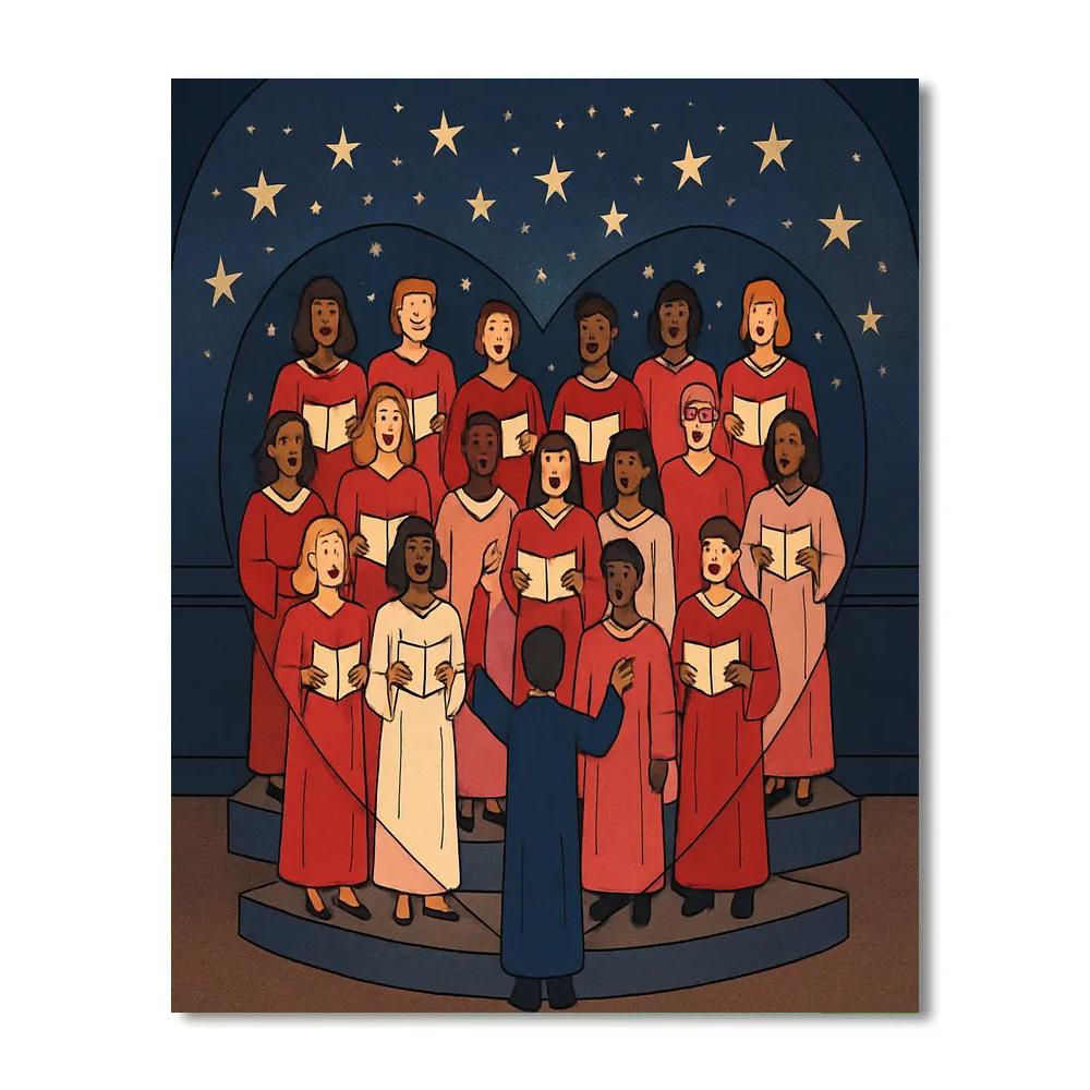 Valentines Day Star Choir Rehearsal Painting by numbers kit