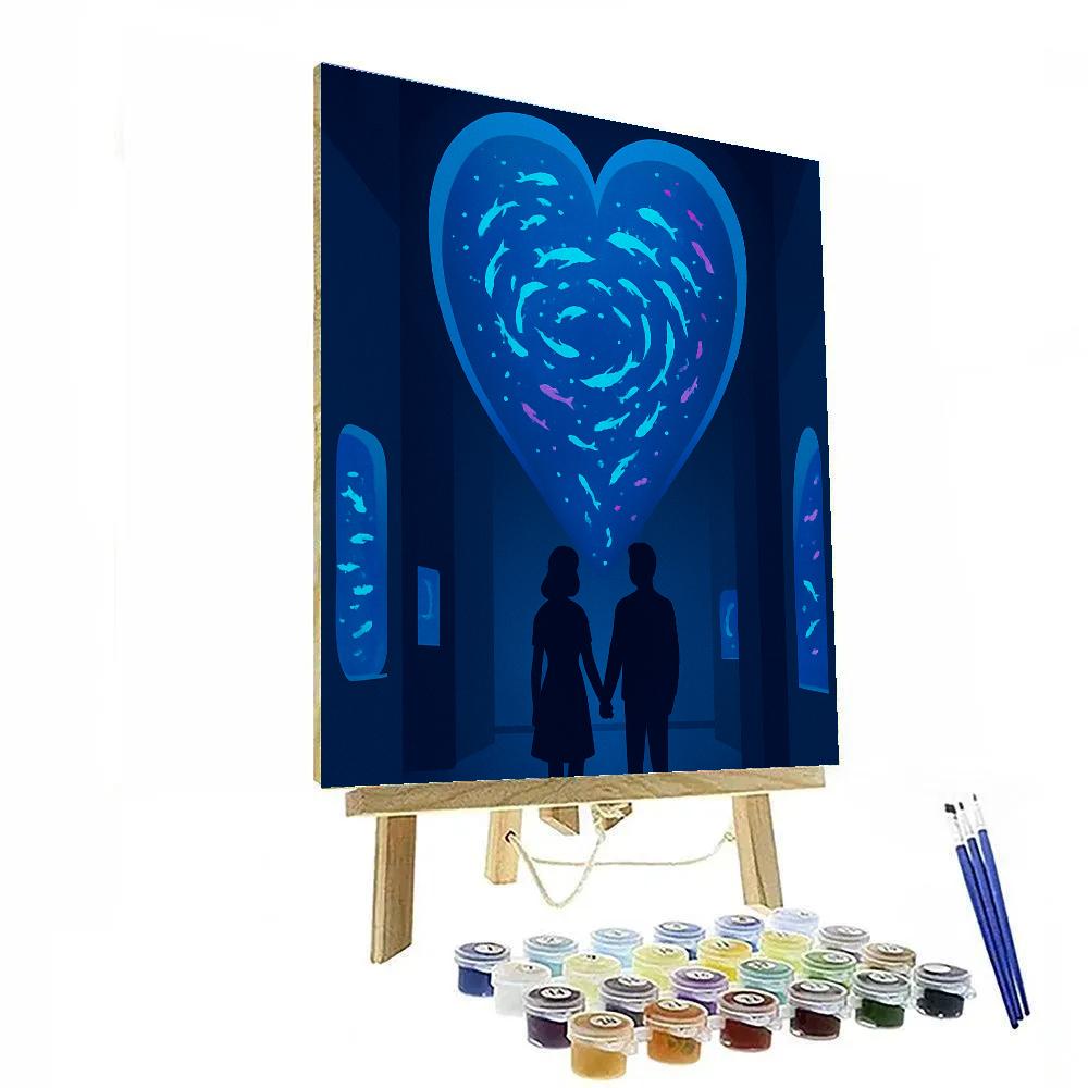 Deep Sea Galaxy Valentines Day Aquarium paint by number