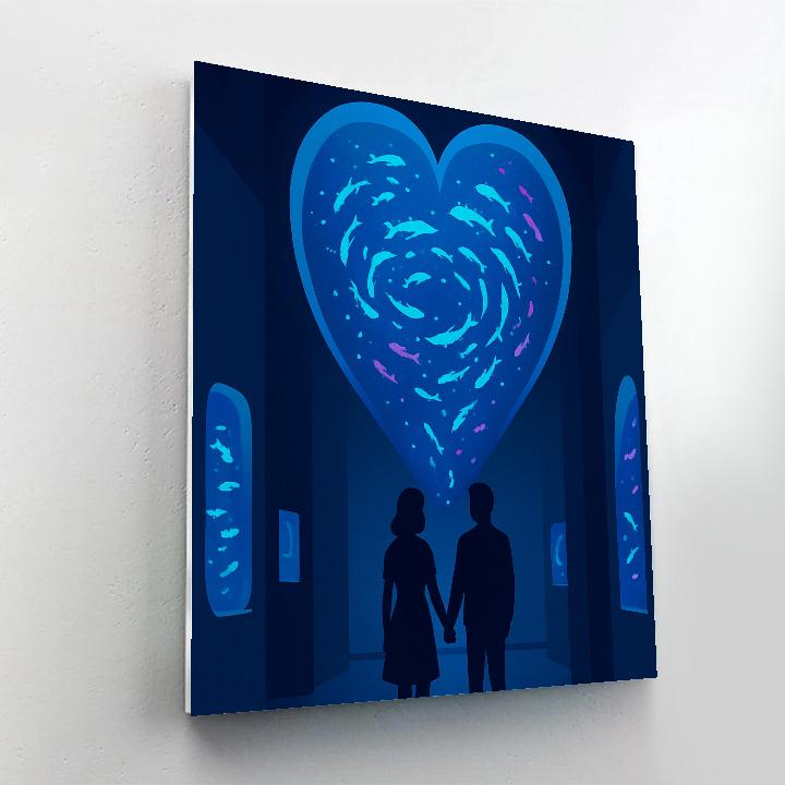 Deep Sea Galaxy Valentines Day Aquarium paint by number
