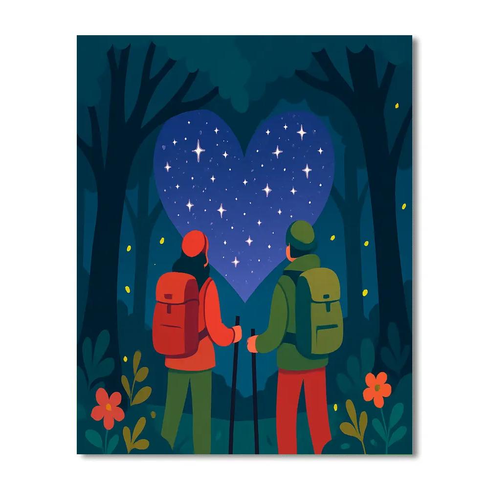 Forest Clearing Valentines Day Star Portal Number painting