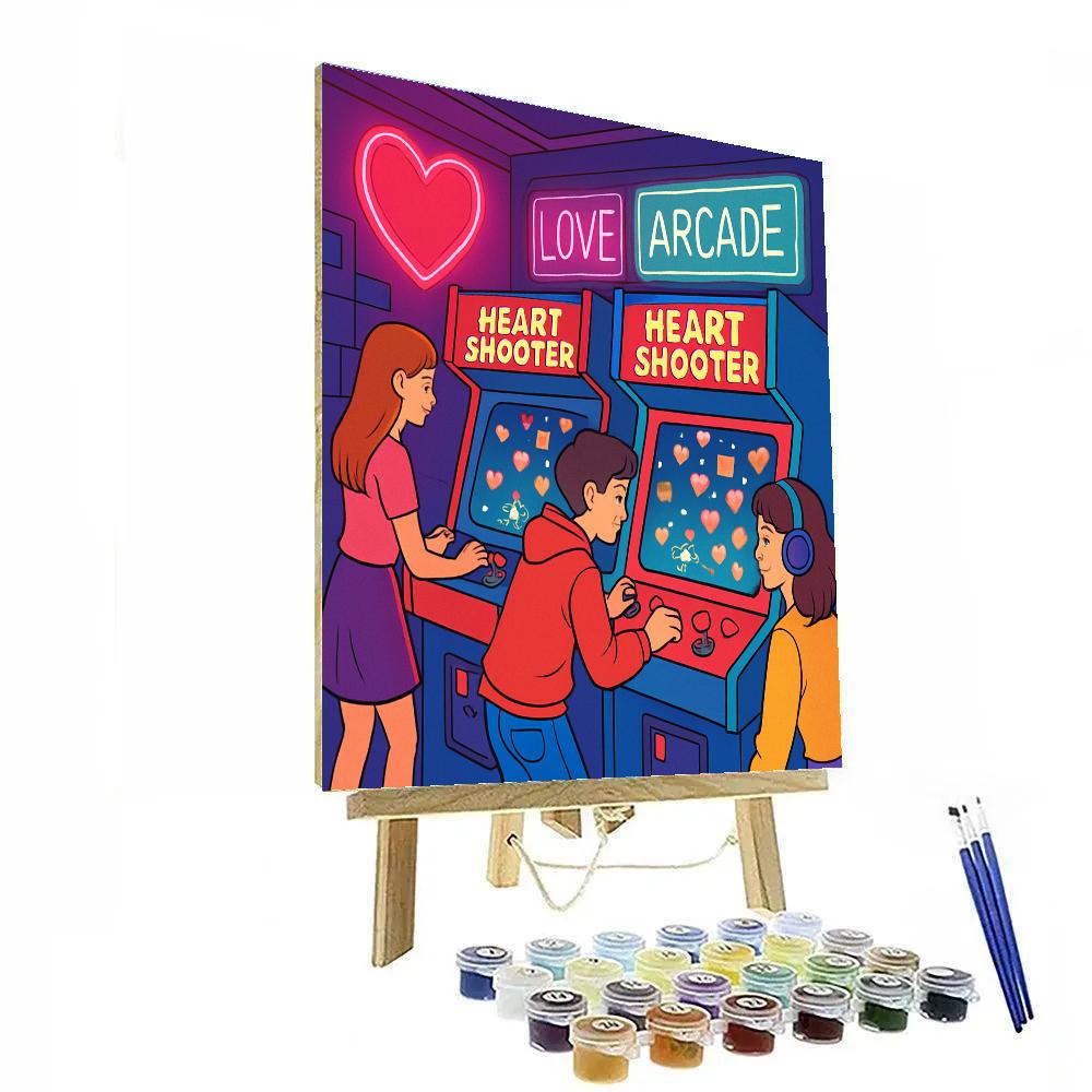 Retro Arcade Valentines Day Star Battle painting number kit