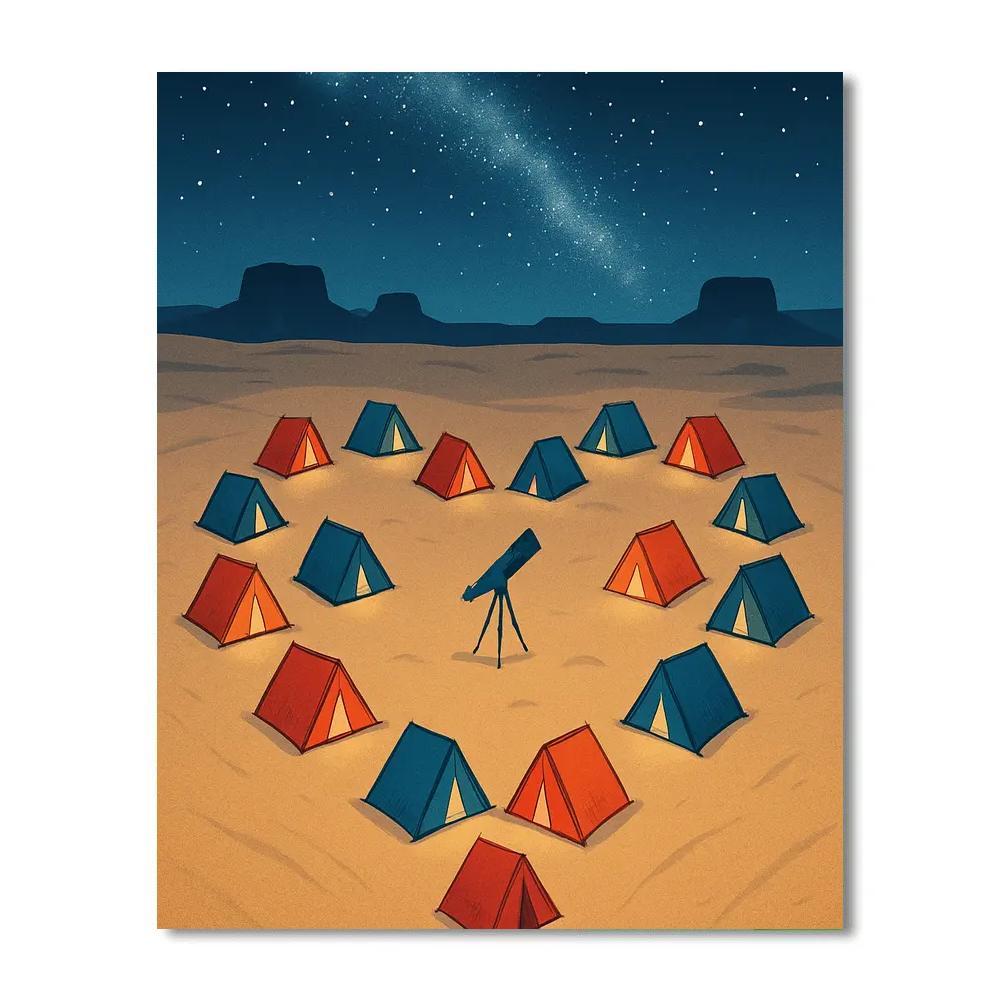 Desert Observatory Valentines Day Stargaze Camp Number painting