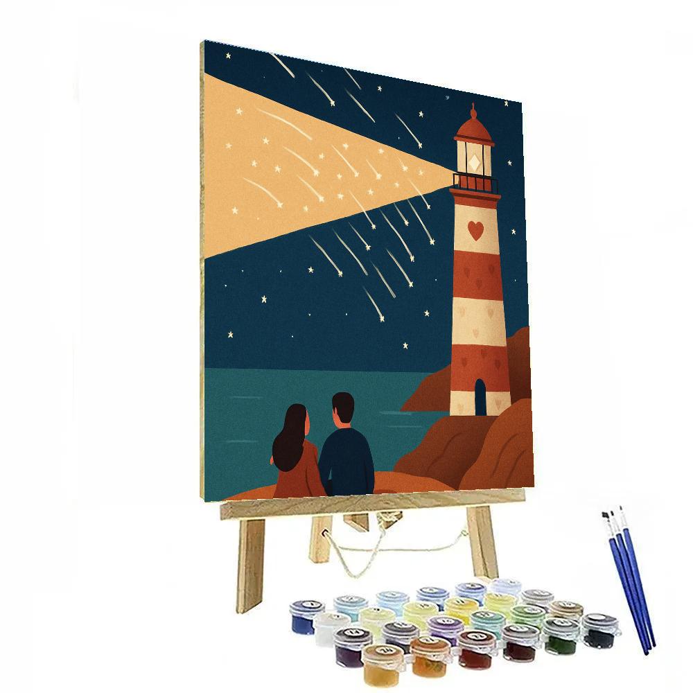 Valentines Day Lighthouse Of Falling Stars paint by number