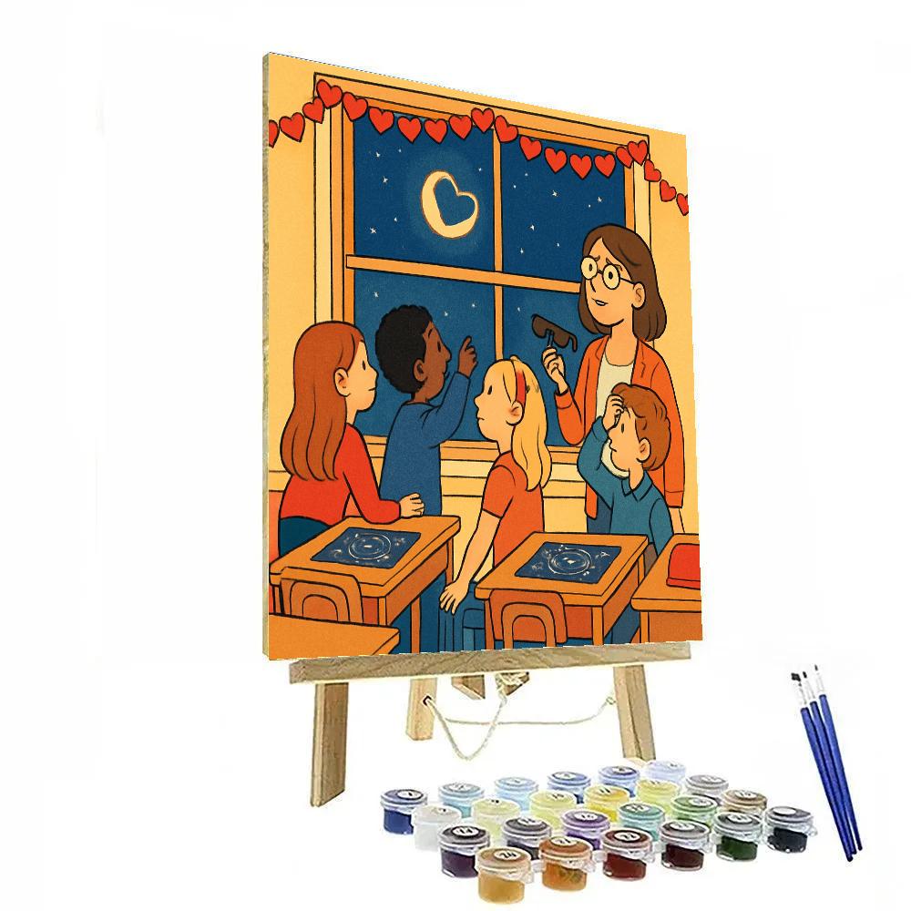 Classroom Window Valentines Day Eclipse paint by color