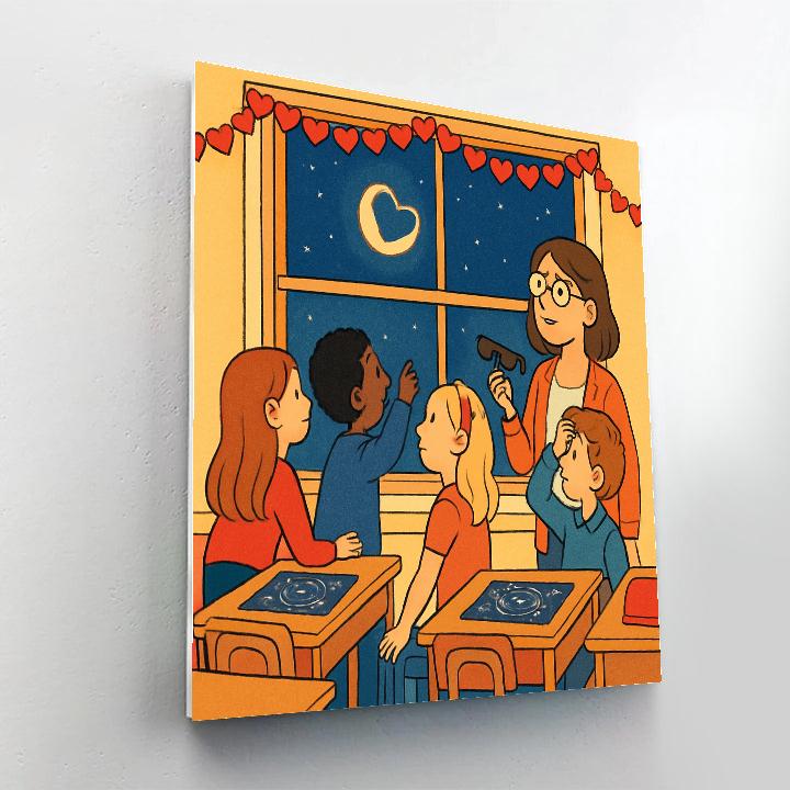Classroom Window Valentines Day Eclipse paint by color