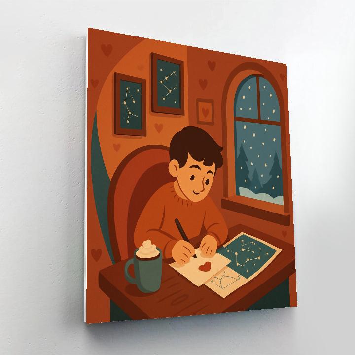 Valentines Day Comet Cafe Study Corner Number painting