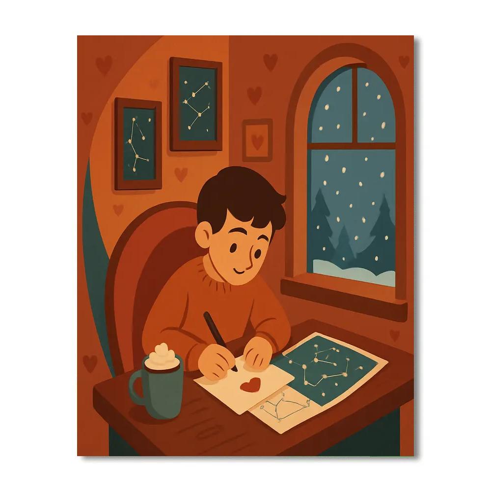 Valentines Day Comet Cafe Study Corner Number painting