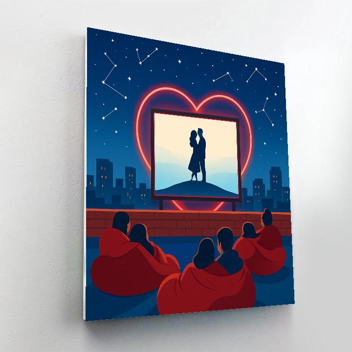 Moonlight Theater Valentines Day Premiere paint by number