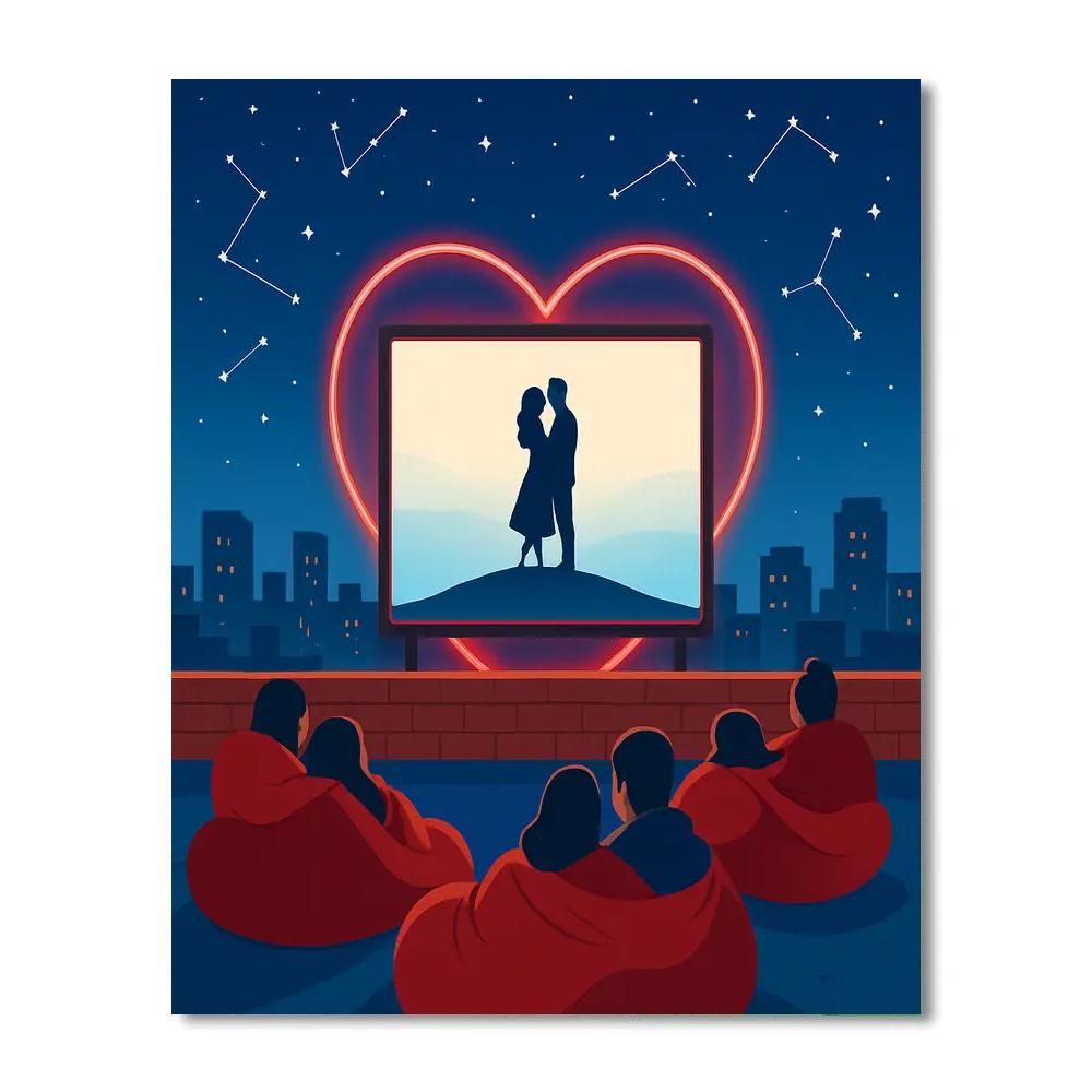 Moonlight Theater Valentines Day Premiere paint by number