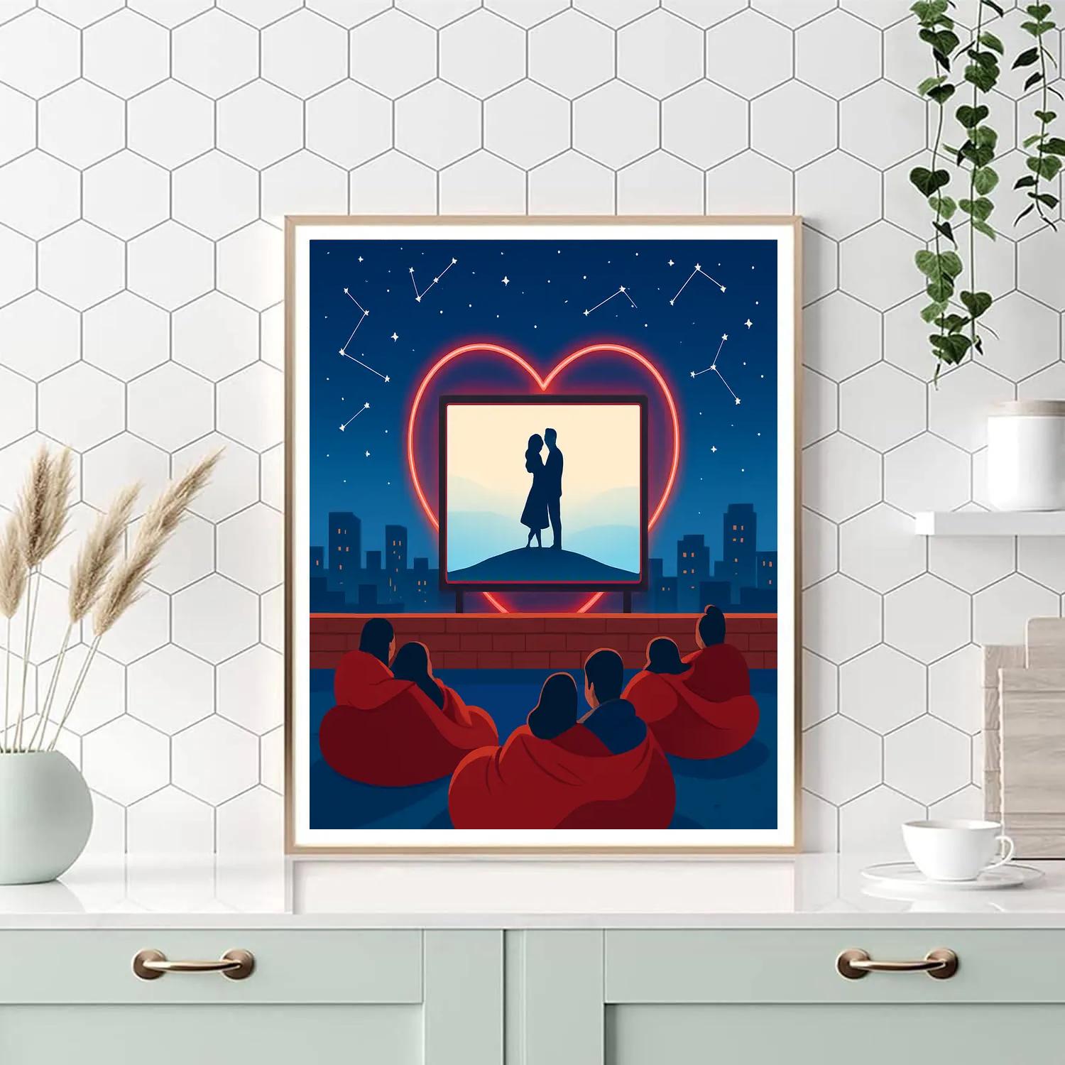 Moonlight Theater Valentines Day Premiere paint by number
