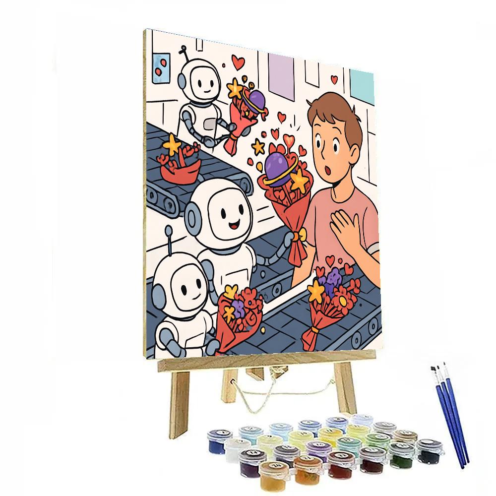 Robotic Gardeners Valentines Day Bouquet Lab Numbered painting kits