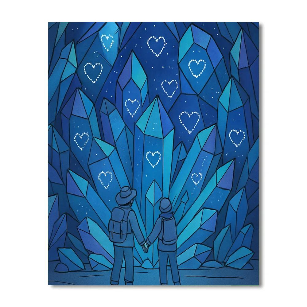 Crystal Cave Valentines Day Star Reflections Painting by numbers kit