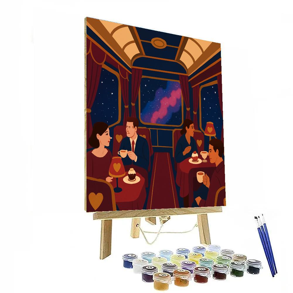 Interstellar Train Valentines Day Carriage painting number kit