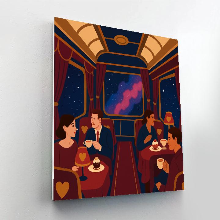 Interstellar Train Valentines Day Carriage painting number kit