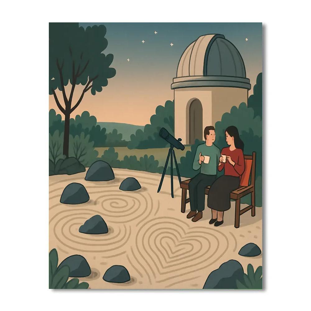 Zen Observatory Garden For Valentines Day Calm painting number kit