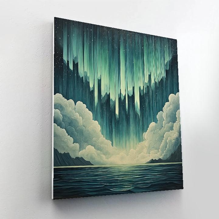 Michelangelo Inspired Aurora Strata Over Polar Sea Numbered painting kits