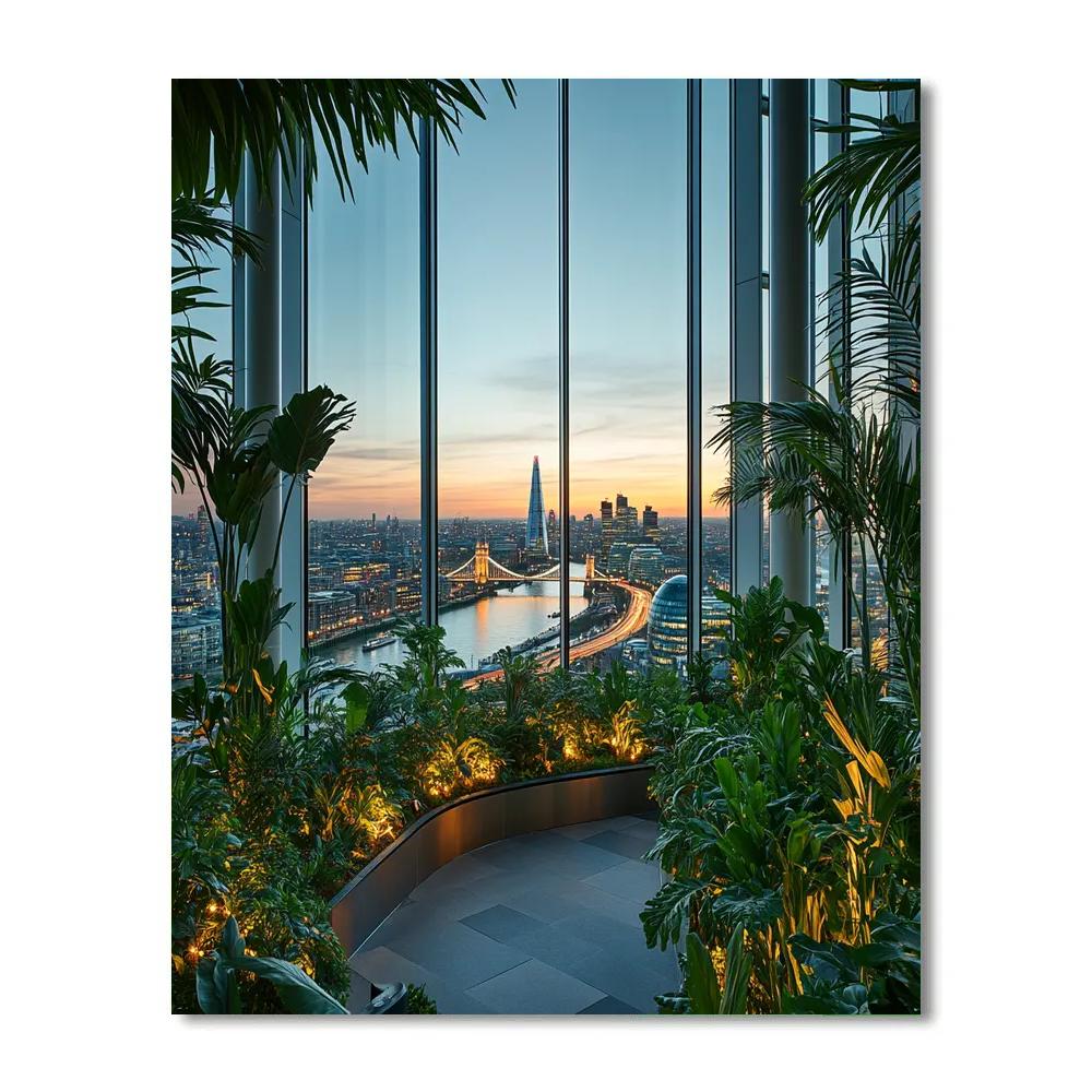 Sky Garden At 20 Fenchurch Street At Sunset London United Kingdom paint by color