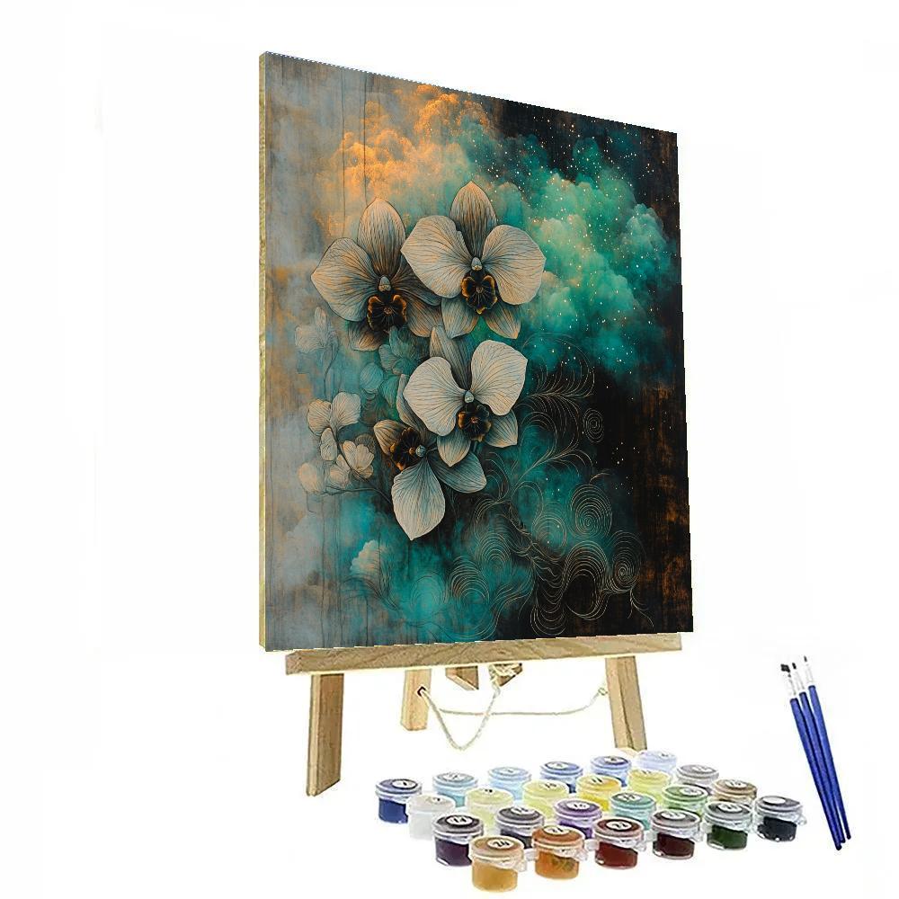 Leonardo Da Vinci Inspired Aurora Nebula Botanical Confluence DIY paint by numbers