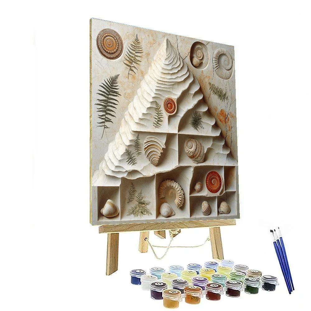 Michelangelo Inspired Fossil Garden In Limestone Veil paint by number