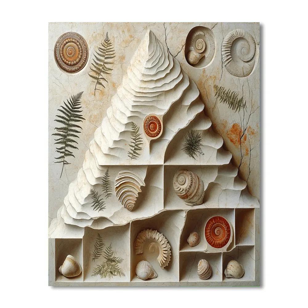 Michelangelo Inspired Fossil Garden In Limestone Veil paint by number