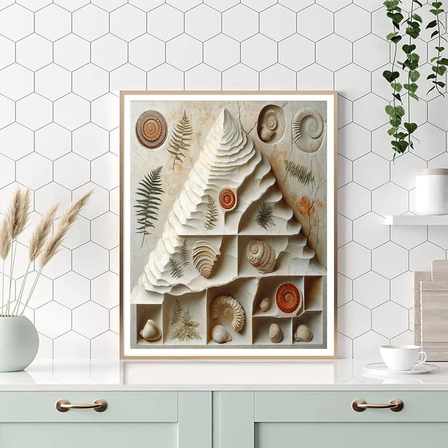 Michelangelo Inspired Fossil Garden In Limestone Veil paint by number