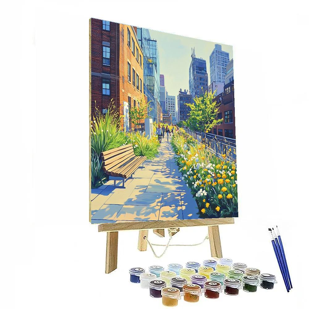 High Line Spring Walkway New York City United States Paint by numbers kits