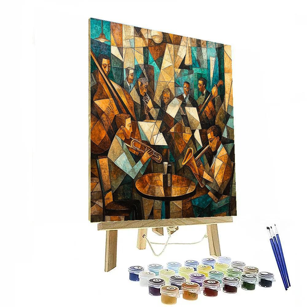Pablo Picasso Inspired Café Jazz Quartet paint by number