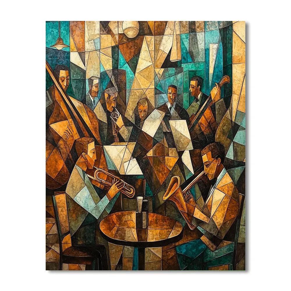 Pablo Picasso Inspired Café Jazz Quartet paint by number