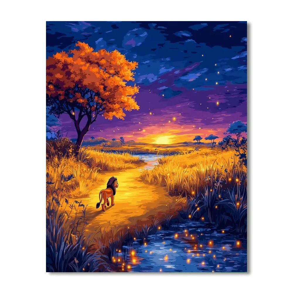 Simba Savanna Starglow Trail Disney Inspired DIY paint by numbers