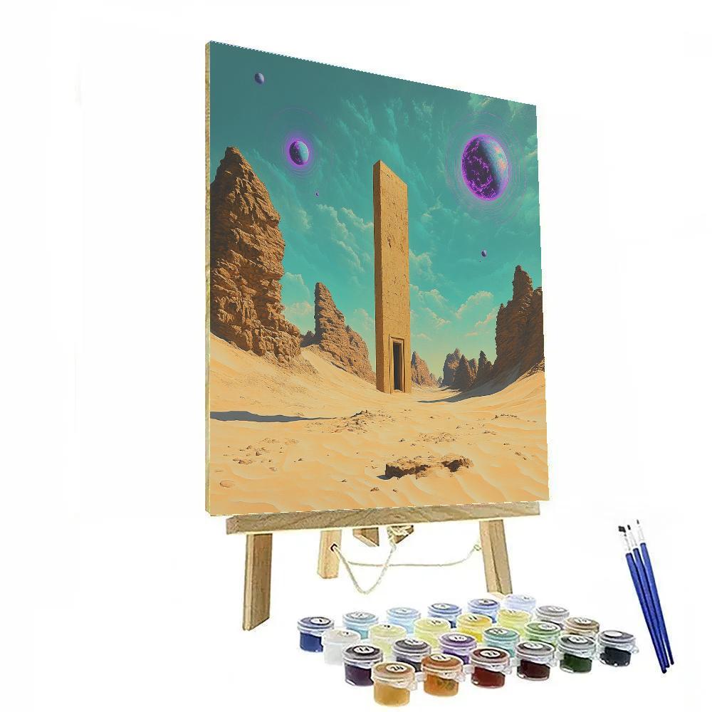 Salvador Dali Inspired Desert With Floating Planets Paint by numbers kits