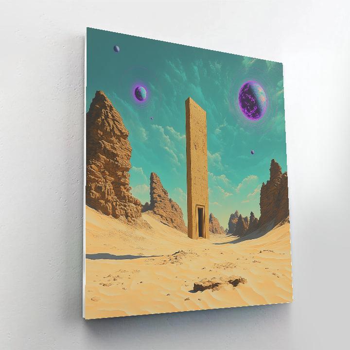 Salvador Dali Inspired Desert With Floating Planets Paint by numbers kits