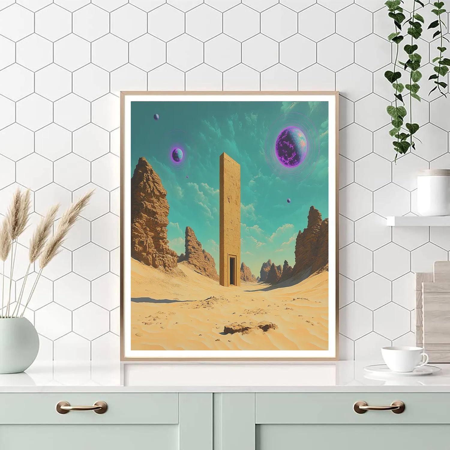 Salvador Dali Inspired Desert With Floating Planets Paint by numbers kits