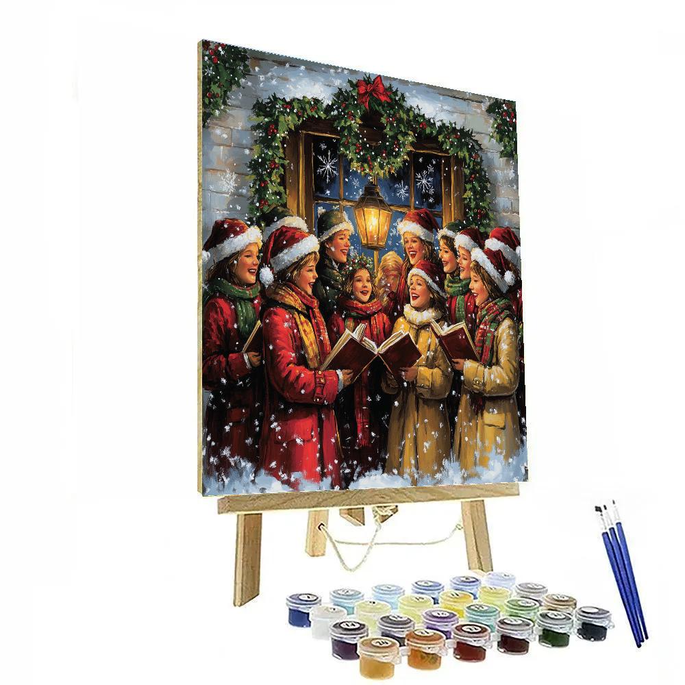 Holly Crown Carol Circle paint by number