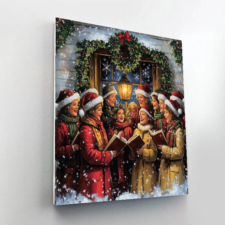 Holly Crown Carol Circle paint by number