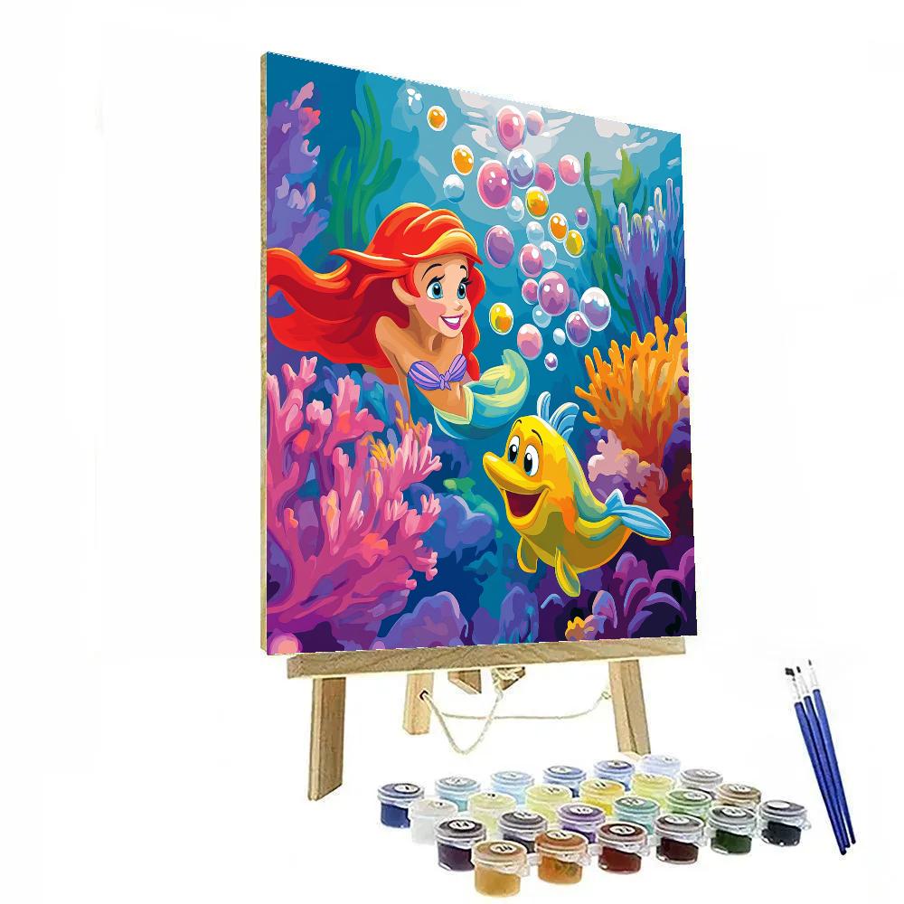Ariel And Flounder Coral Bubble Parade Disney Inspired Paint by numbers kits