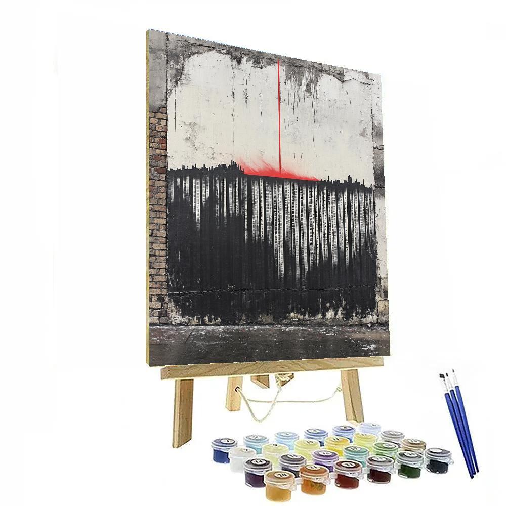 Banksy Inspired Barcode Horizon Protest Number painting