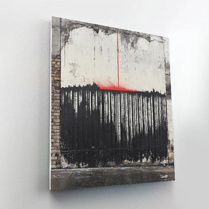 Banksy Inspired Barcode Horizon Protest Number painting