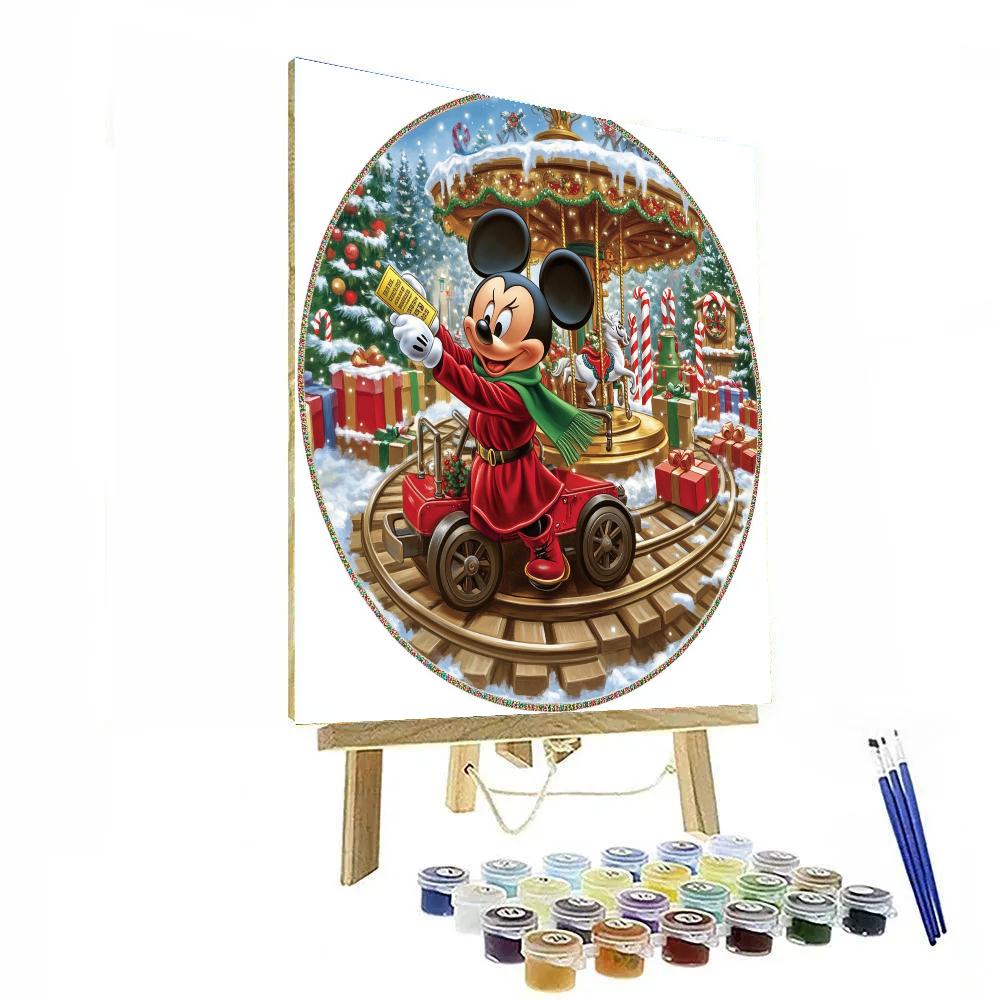 Mickeys North Pole Toy Train Carousel Numbered painting kits
