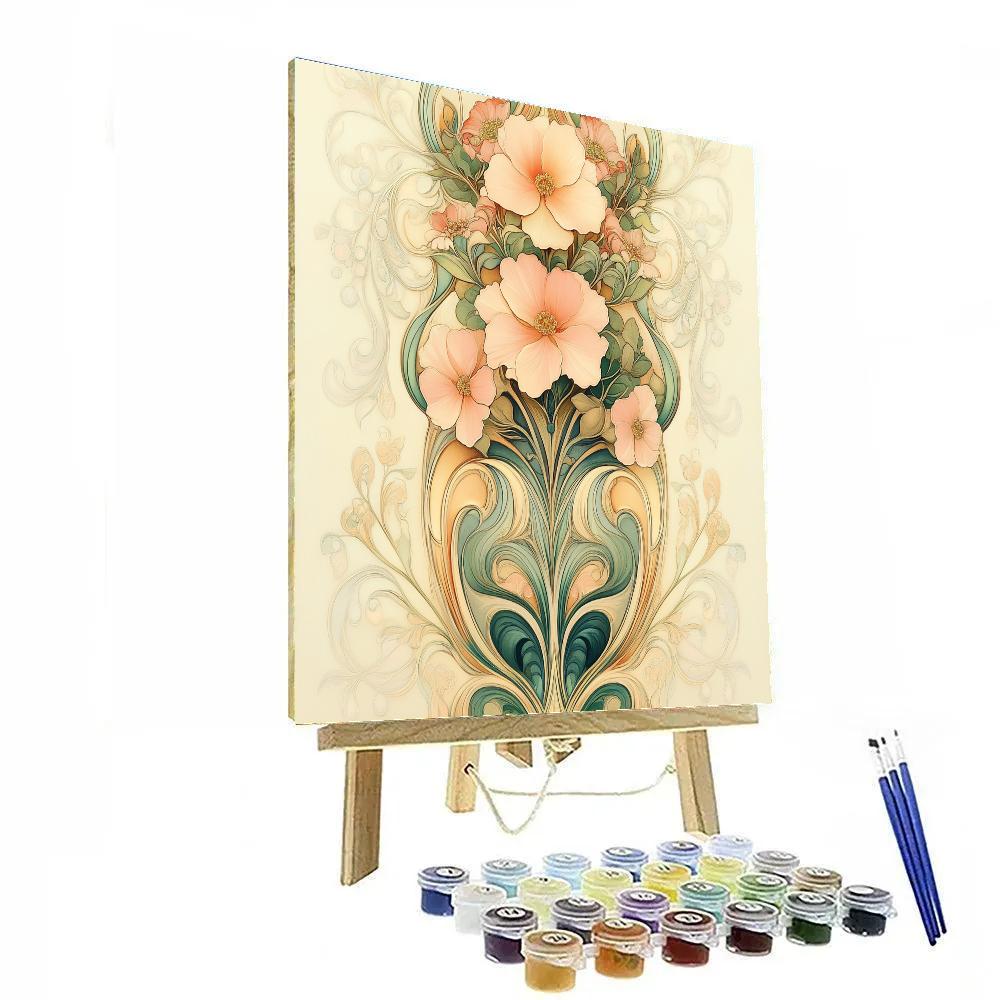 Alphonse Mucha Inspired Aurora Lattice paint by number