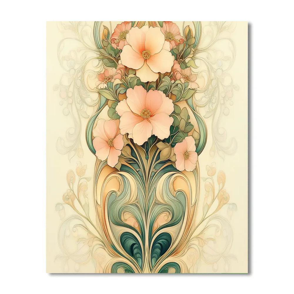 Alphonse Mucha Inspired Aurora Lattice paint by number