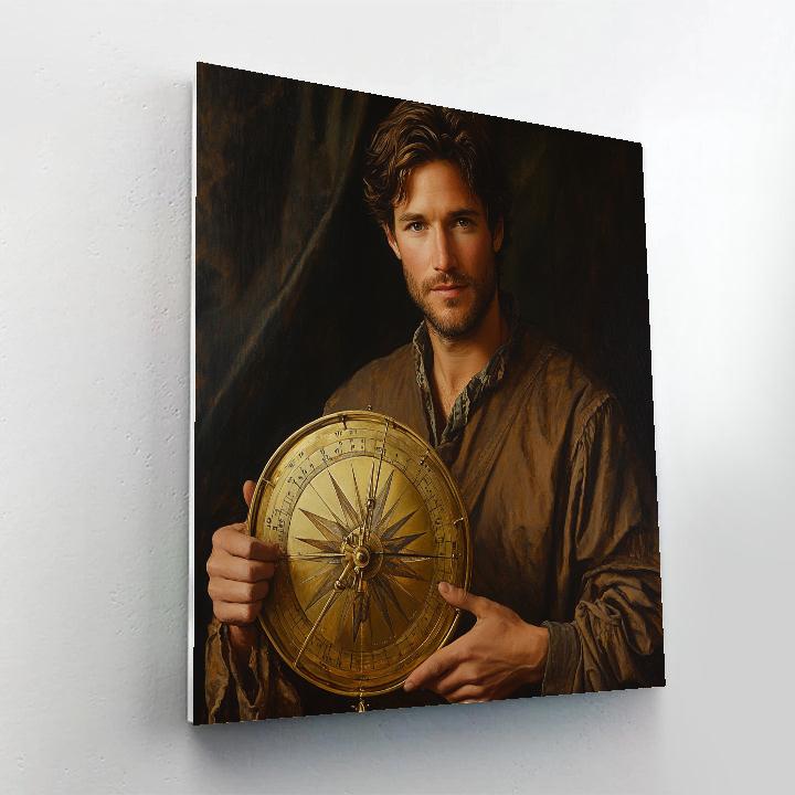 Leonardo Da Vinci Inspired Astronomer Portrait Study Paint by numbers art